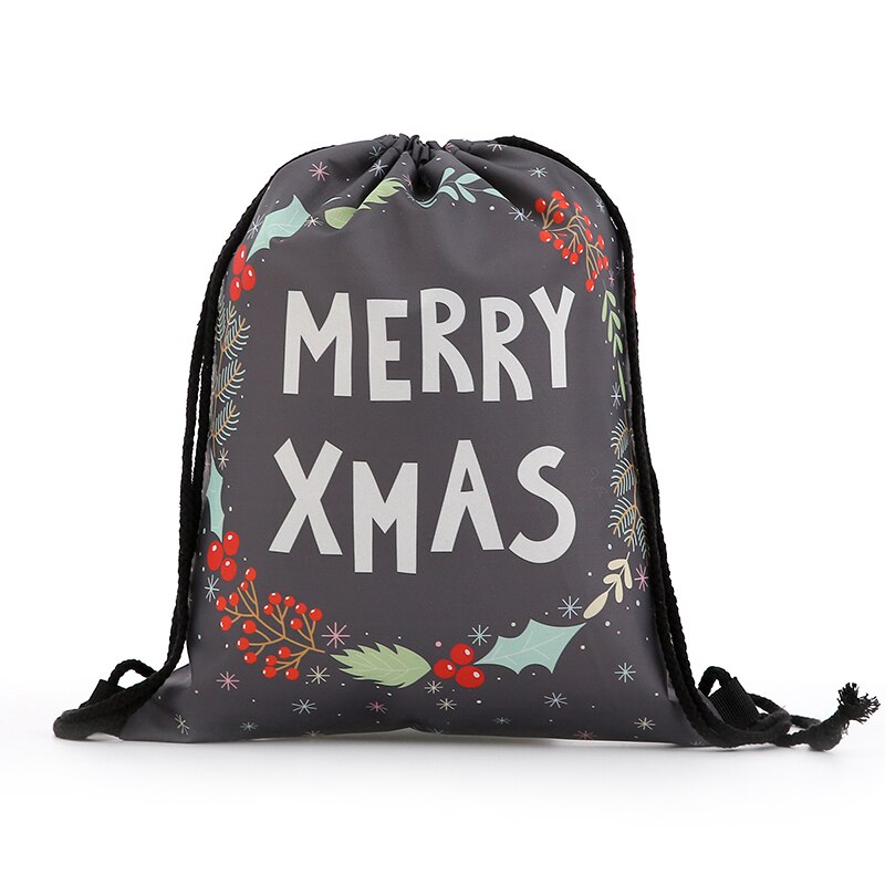 Trekkoordrugzak, dames, mini-kerstrugzak, 3d bedrukte reistassen, zachte rugtas, heren, trekkoordtas, dames: Gc-5