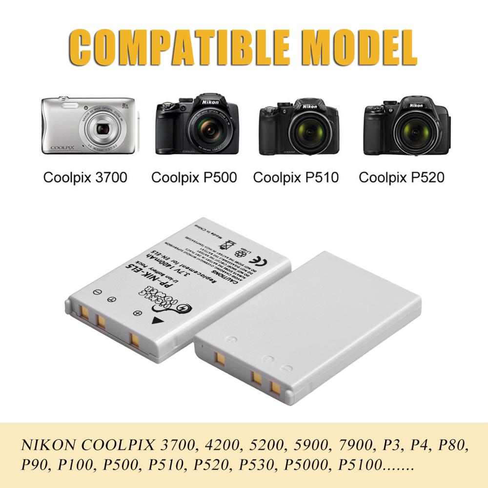 3 Pcs EN-EL5 EN EL5 ENEL5 Battery and Wall Charger for Nikon Camera Coolpix P80 P90 P100 P500 P510 P520 camera accessories