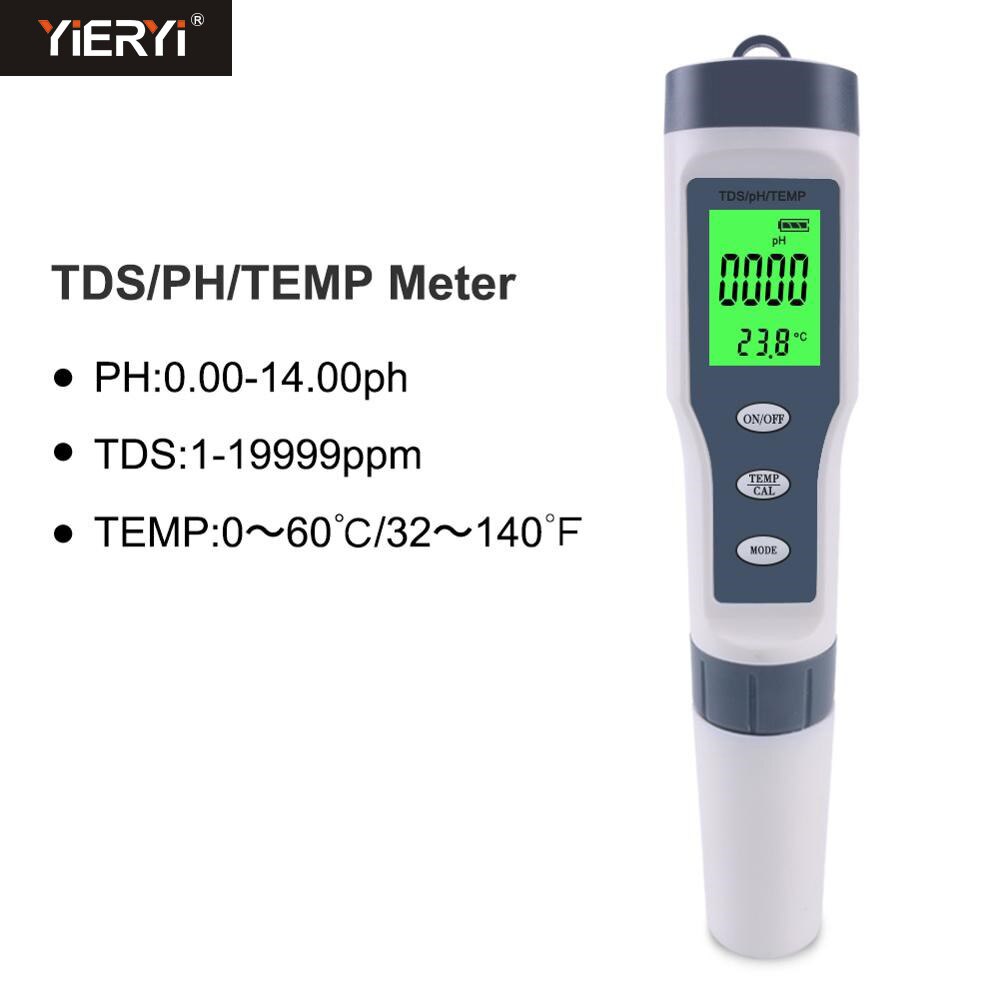 Yieryi-probador de agua Digital 4 en 1/3 en 1, probador de del agua EC/TDS/PH/TEMP, Kit de prueba de agua para piscinas: HQ9901 backlight
