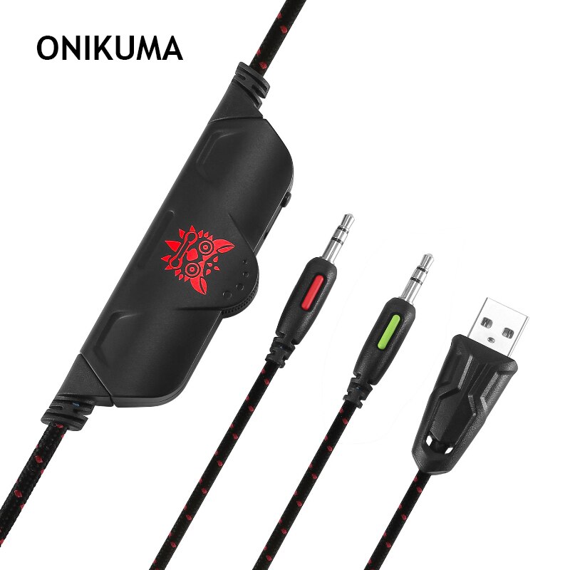 ONIKUMA k1-b zestaw słuchawkowy Stereo do gier przewodowe słuchawki gamingowe do laptopa Mac PC PS4 Xbox One Nintendo z mikrofonem LED Lights