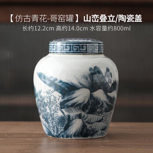 Klassieke Bloem Landschap Patroon Keramische Opslag Pot Met Deksel Grote Capaciteit Thee Blikjes Huishoudelijke Snoep Moer Verzegeld Opslag Jar: A