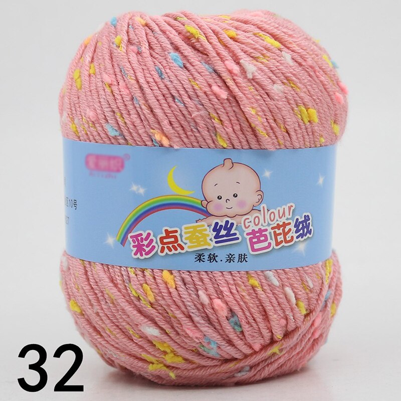 50g Acrylic Knitting Yarn with Colorful Dot Crochet Thread Chunky Wool Spot Pattern DIY Woven Hook Baby Sweater Sock Diaper