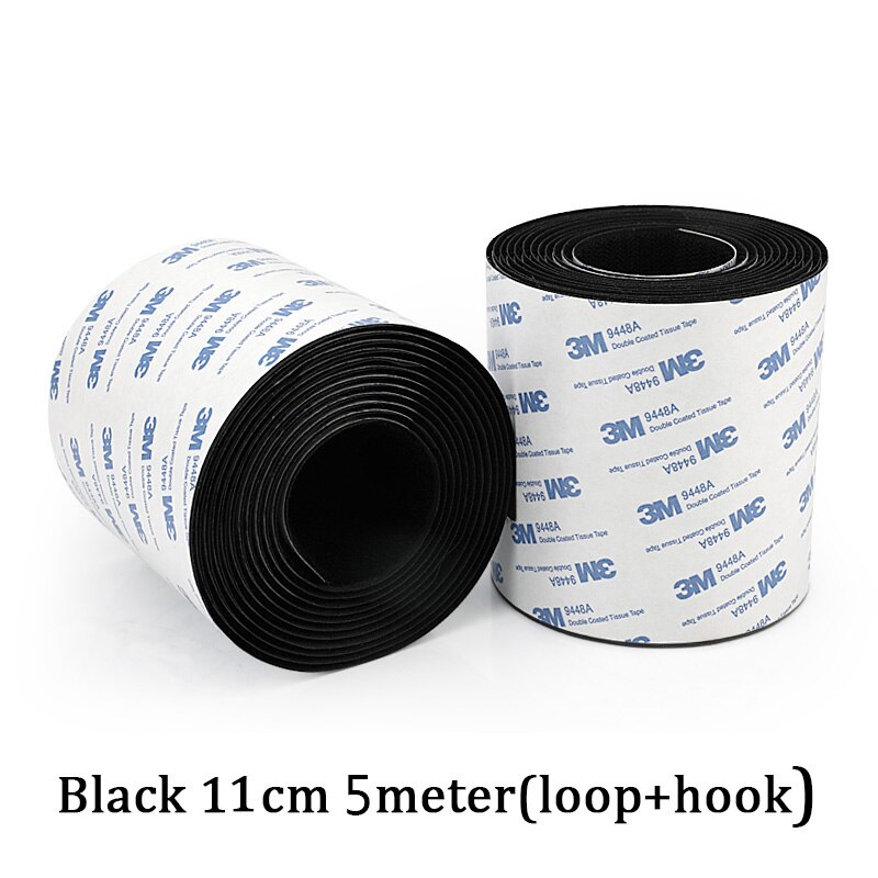 5Meter/Pairs Strong Self adhesive Hook and Loop Fastener Tape nylon sticker velcros adhesive with Glue for DIY 20/25/30/38/50mm: Black 11cm