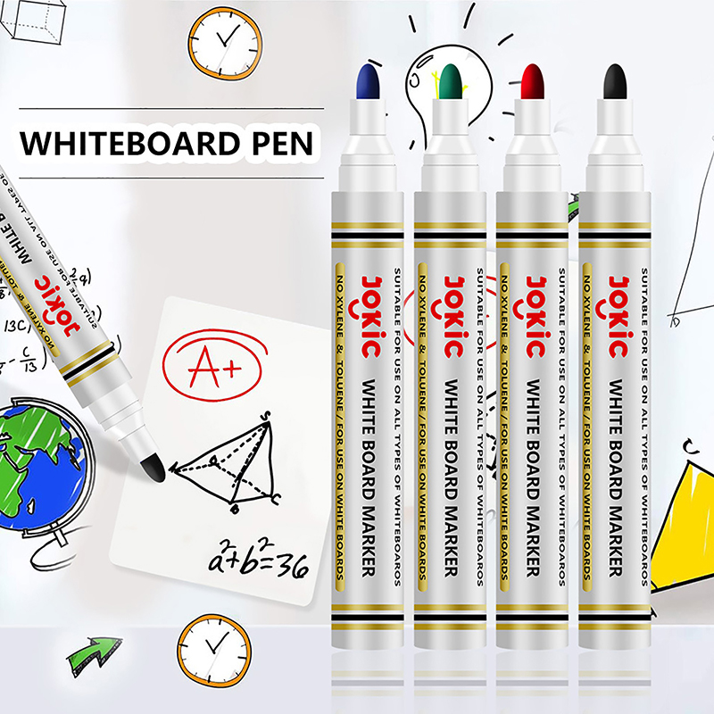 Apagável Whiteboard Caneta Marcador, Dry Erase Marcadores, Escritório e Material Escolar, 4 Cores