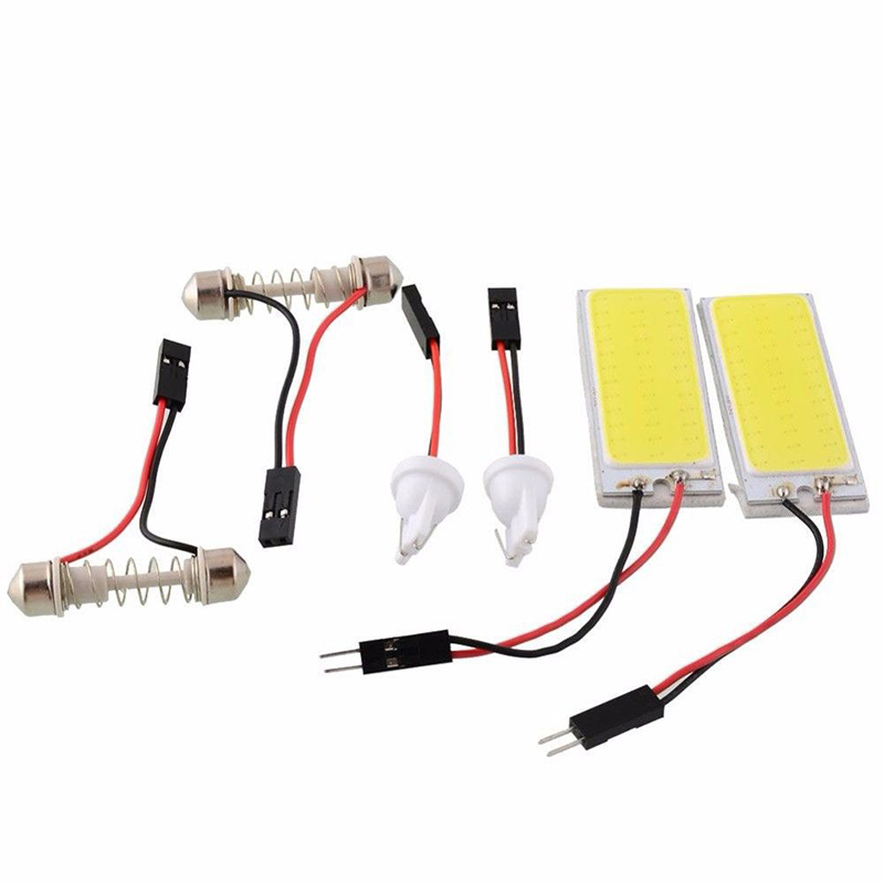 2 piezas 12V Xenón HID Blanco 36-LED COB cúpula mapa bombillas de luz Interior del coche de la lámpara del Panel