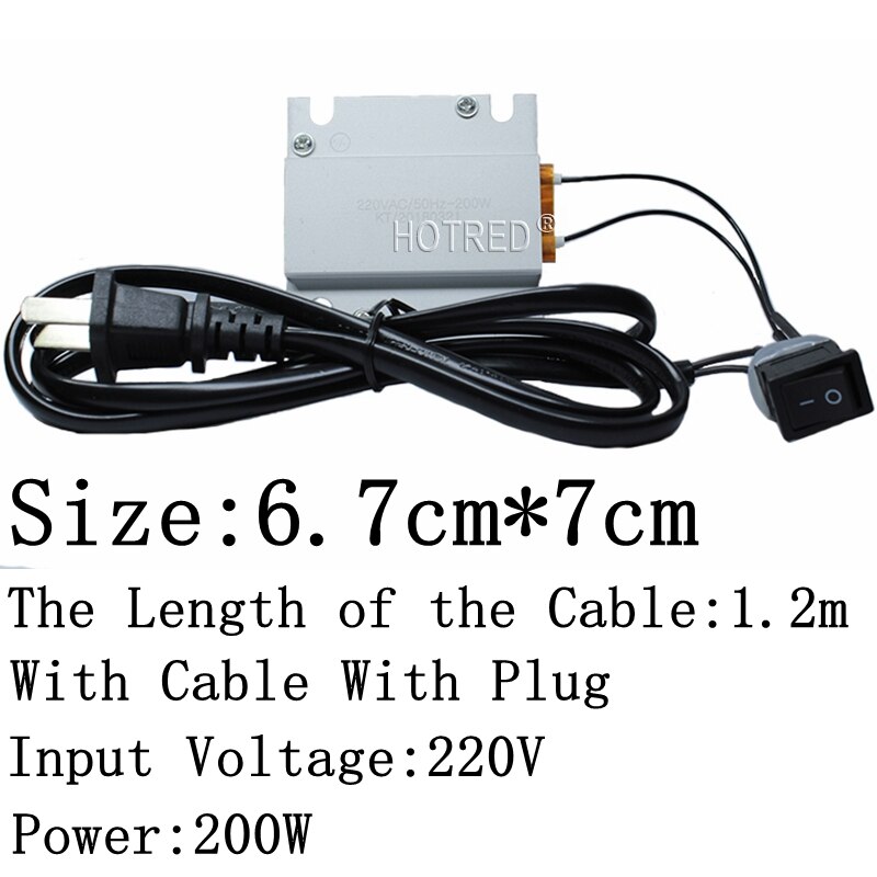 1Pcs 220V Constant Temperature PTC Heating Element Platform mini small Thermostat Heater Plate 200W Optional with cable and plug