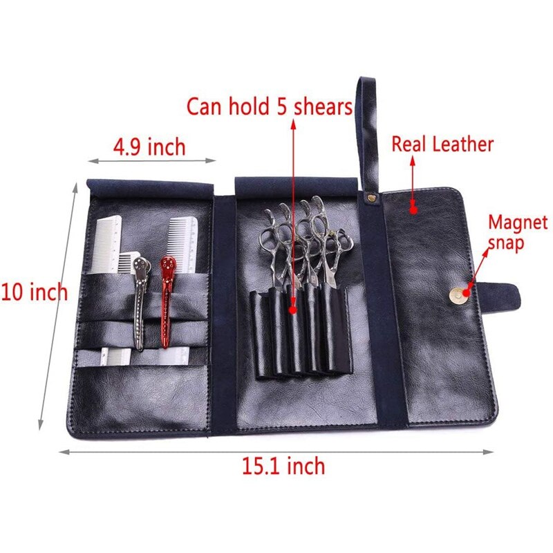 Leren cliptas kappersschaar leren etui houder tas haarschaar tas