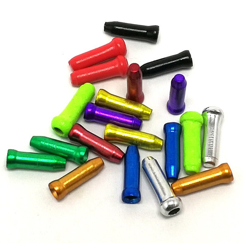 50Pcs Bicycle MTB Brake Wire End Core Caps Cable Aluminum Cover Gear Bikes Parts Cycling Equipments Bicycle Accessory: Multicolor