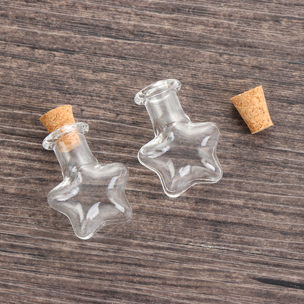 5 stk mini glas ønskeflasker korkprop tomme prøvekrukker opbevaringshætteglas gør-det-selv vedhæng hjemmepynt bryllup forsyninger