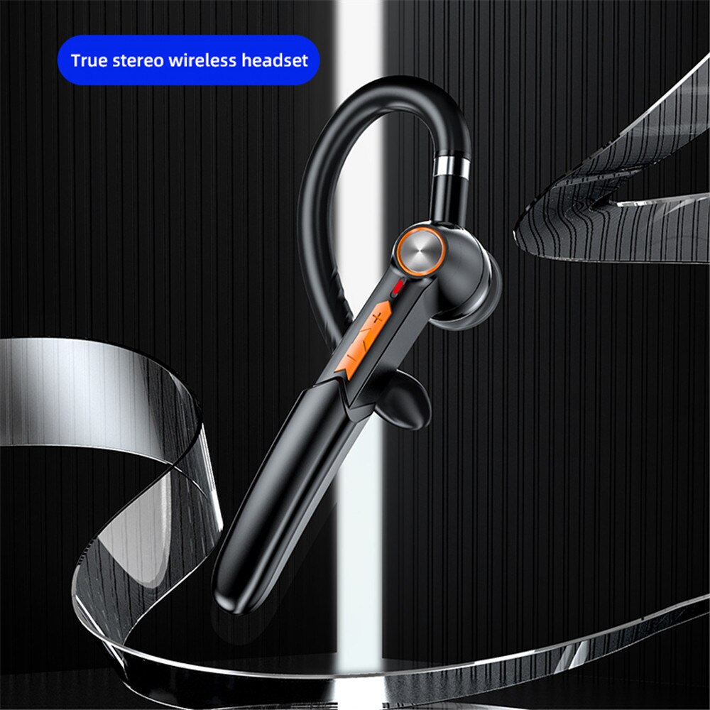 Fingerprint Touch Single Business Headset Bluetooth 5.0 Handsfree HIFI Noise Reduction Earphone Waterproof Earpiece With Mic