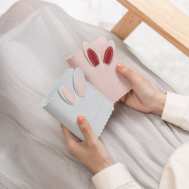 Kawaii Vrouwen Portefeuilles Mooie Konijn Kaarthouder Kleine Portemonnee Vrouwen Korte Portemonnee Meisjes Portemonnee Cash Houder
