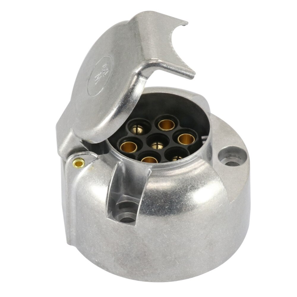 Tirol 7-Pin Trailer Socket Heavy-Duty 7-Pole Round Pin Socket 12V Towbar Towing Socket N Type -Vehicle End T10159c