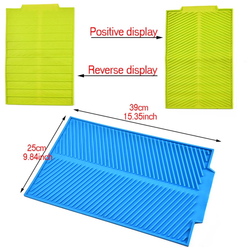 4 unids/set plato de secado de alfombra resistente al calor antideslizante de la bandeja de silicona vajilla Dishwaser de vajilla de Mat mantel 39*25cm