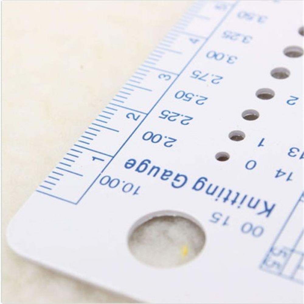 Fine Knitting Needle Gauge Inch cm Ruler Tool (US UK Canada Sizes) 2-10mm