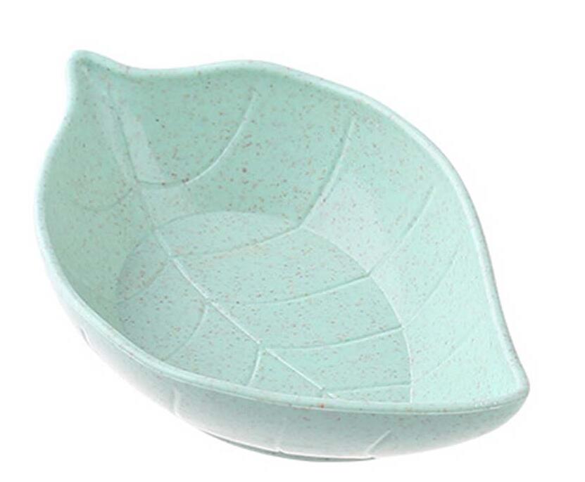 Leavess Dish Baby Kid Bowl Wheat Straw Soy Sauce Dish Rice Bowl Plate Sub - plate Japanese Tableware Food Container: Green