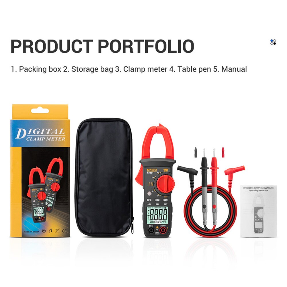 LCD Digital Clip Meter 4000 Counts Multimeter Ammeter Current Voltage Tester Ampere Hz Capacitance NCV Ohm Test Measure Tools: Default Title