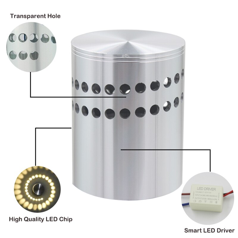 3W led wall lamp AC85-265V Modern Light Fixture luminous lighting Simple Style Sconce indoor Wall decoration light A