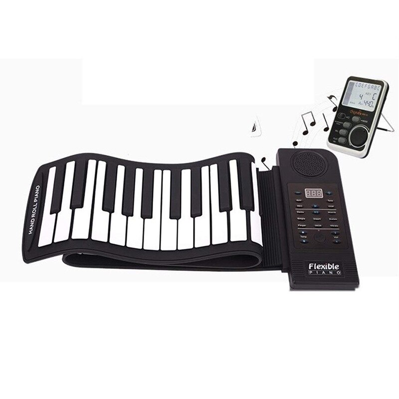 -Hand Roll Piano 61 Bluetooth Transpose Portable Edition Piano Keyboard