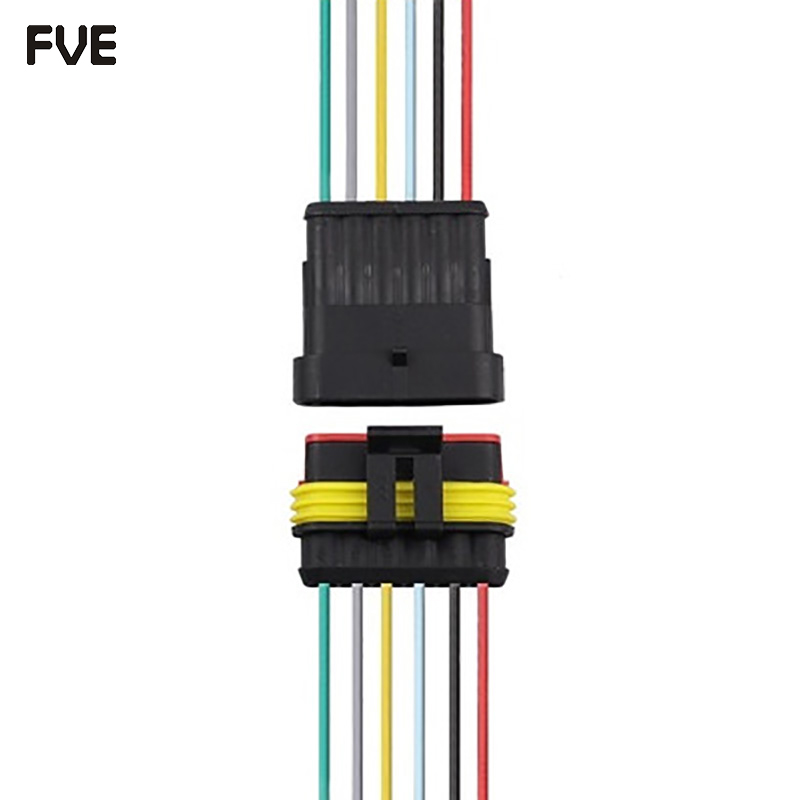 2-Pin Way Waterproof Automotive Electrical Connectors Plug With Wire Male Female Connector 1/2/3/4/5/6 pin For Car Motorcycle: Brown / Under 5Pcs