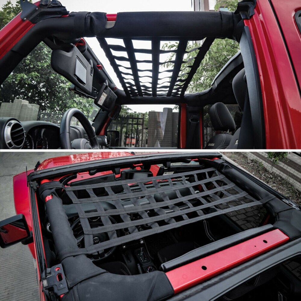 Hamaca multifunción de malla para sujetar carga de Auto techo para Jeep Wrangler YJ TJ JK JL