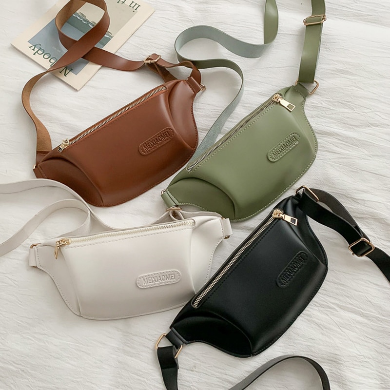 Holografisk dame midjeveske damebelte banan lommebok veske fanny pack liten veske laget av lær brystvesker pochete