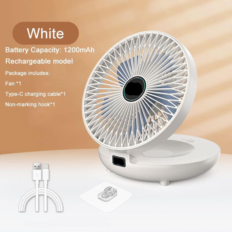 Ventilador de cocina de doble uso para el hogar, ventilador pequeño con carga USB, silencioso, de viento grande, de escritorio, Mini ventiladores eléctricos portátiles: Gris oscuro