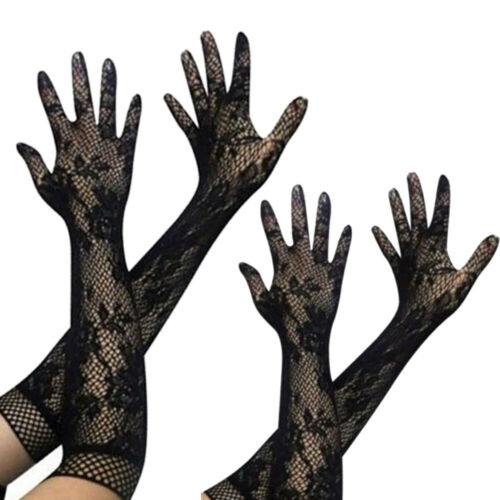 Vrouwen Kanten Handschoenen Sexy vrouwen Transparante Lange Kant Uithollen Handschoenen Stretch Lange Kanten Handschoenen Drie Kleuren