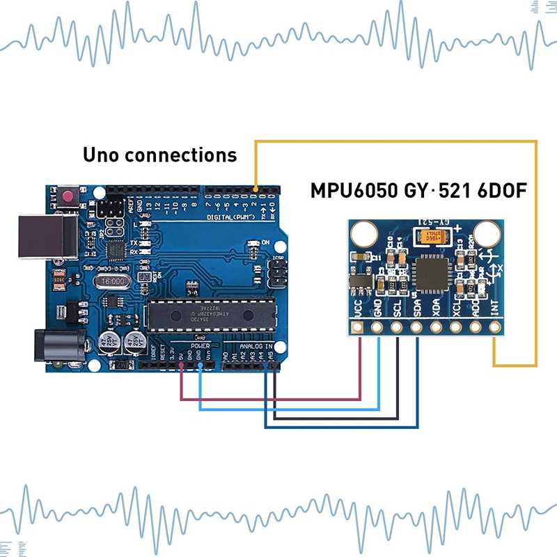 Módulo GY-521 MPU6050 de MPU-6050, acelerómetro de 3 ejes, 6 DOF, Kit de Sensor de giroscopio, convertidor de AD de 16 bits, 10 piezas