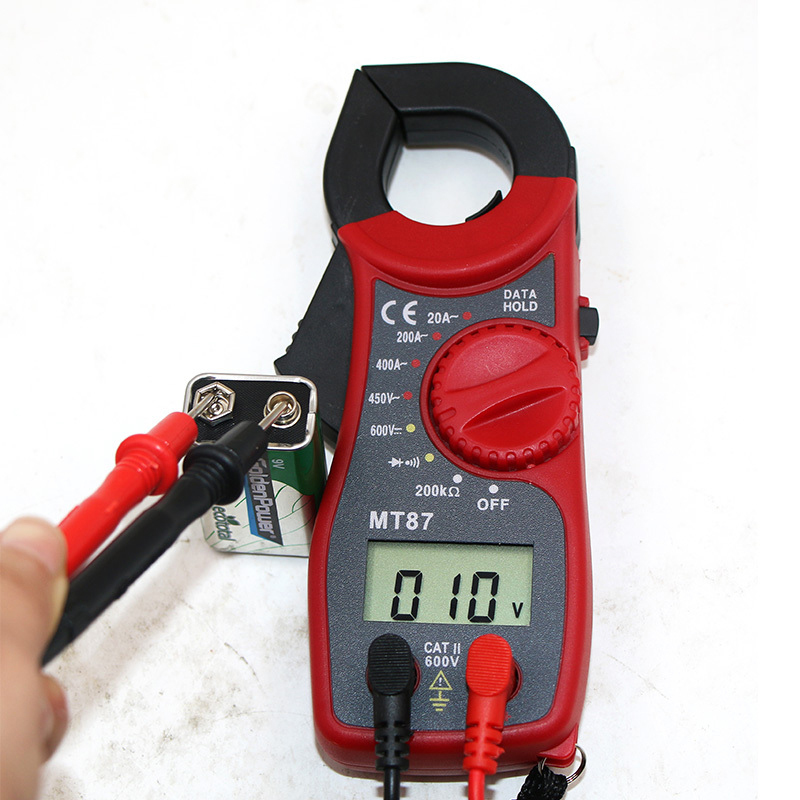 Digital klemme multimeter ampere klemme meter test strøm klemme ac / dc strøm spænding transitor tester effektmåler