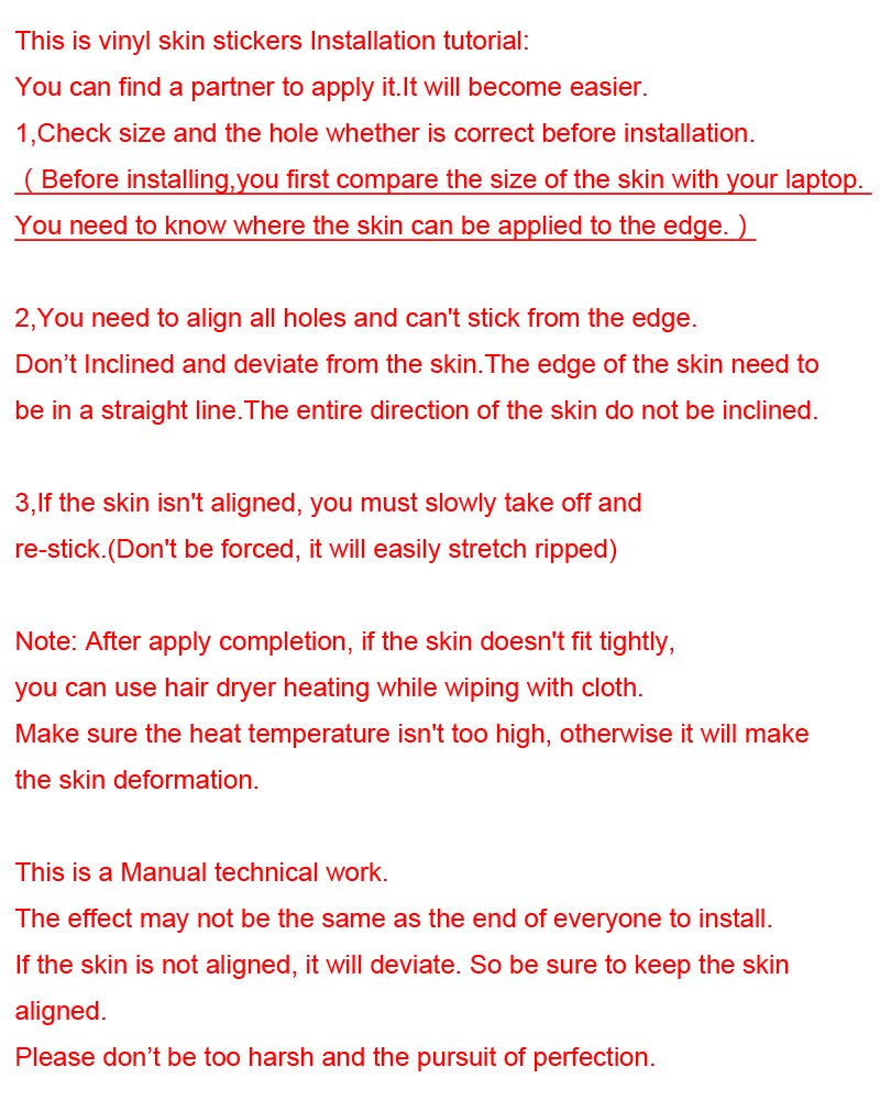 Laptop Carbon fiber Vinyl Skin Sticker Cover For MSI GF63 GF65 15.6"