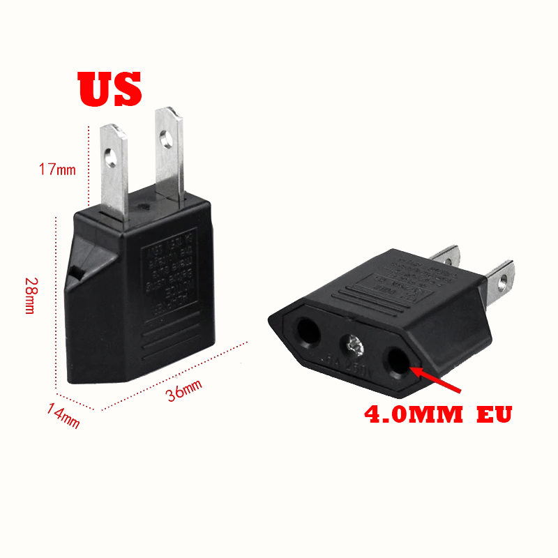 Mini convertisseur de prise électrique, prise, adaptateur secteur, blanc, noir, petit, 2 broches, US vers EU, Euro vers US, Japon, Canada, Mexique: Autre