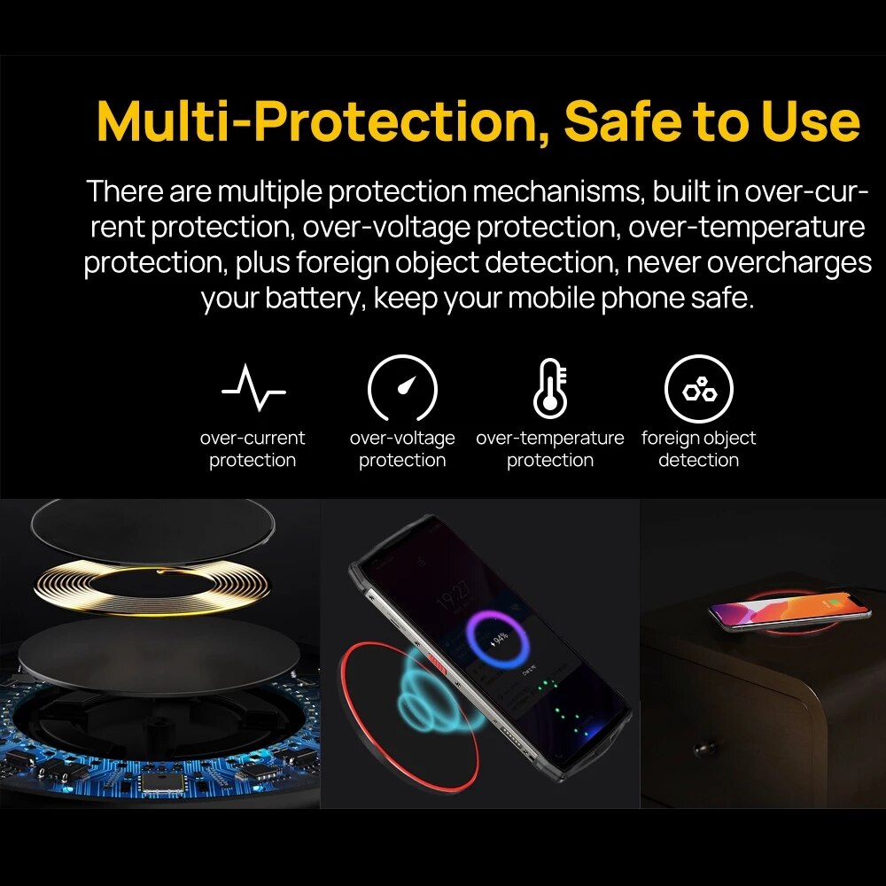 Originales kabelloses ladepad für ulefone  uf005 qi 15w kompatibel mit ulefone armor 12 und power armor 13 für iphone 13