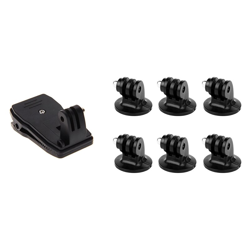 1 ensemble adaptateur de montage sur trépied pour GoPro Hero 6, 5, 4, 3 +, 3, 2, 1 caméras et 1 pièces 360 Angle rotatif rapide sac à dos sac à dos H