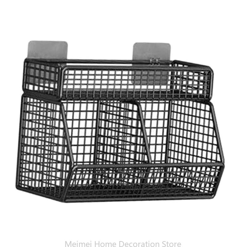 Canasta organizadores montados en pared H7BF para optimización del espacio sala estar y sala estar: XXL / Negro