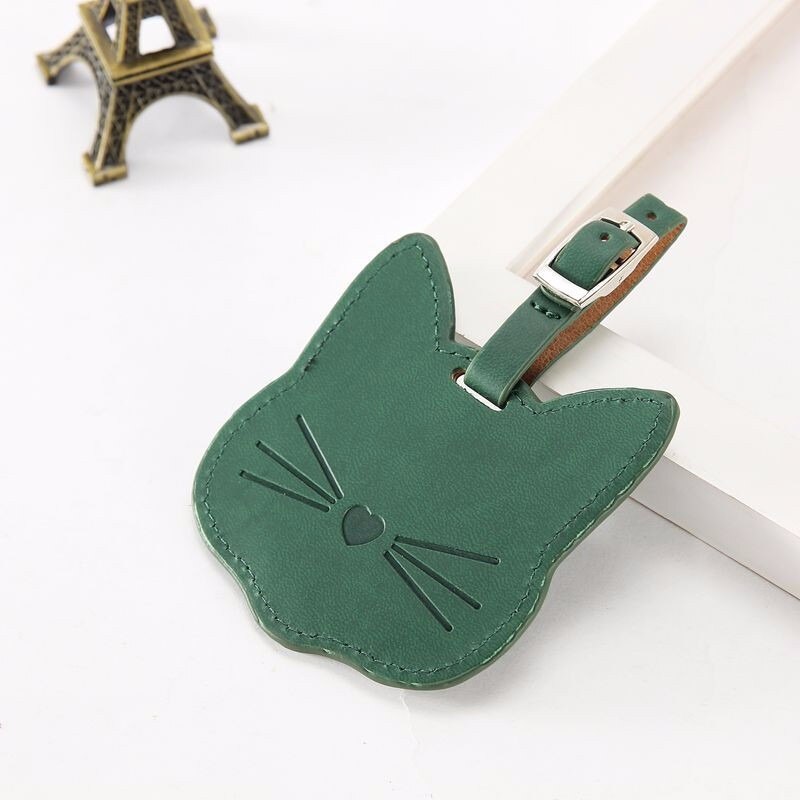 Sac valise pour chat, joli sac pour étiquette d'identification de bagage, étiquette d'embarquement, étiquette Portable, accessoire de voyage: Green