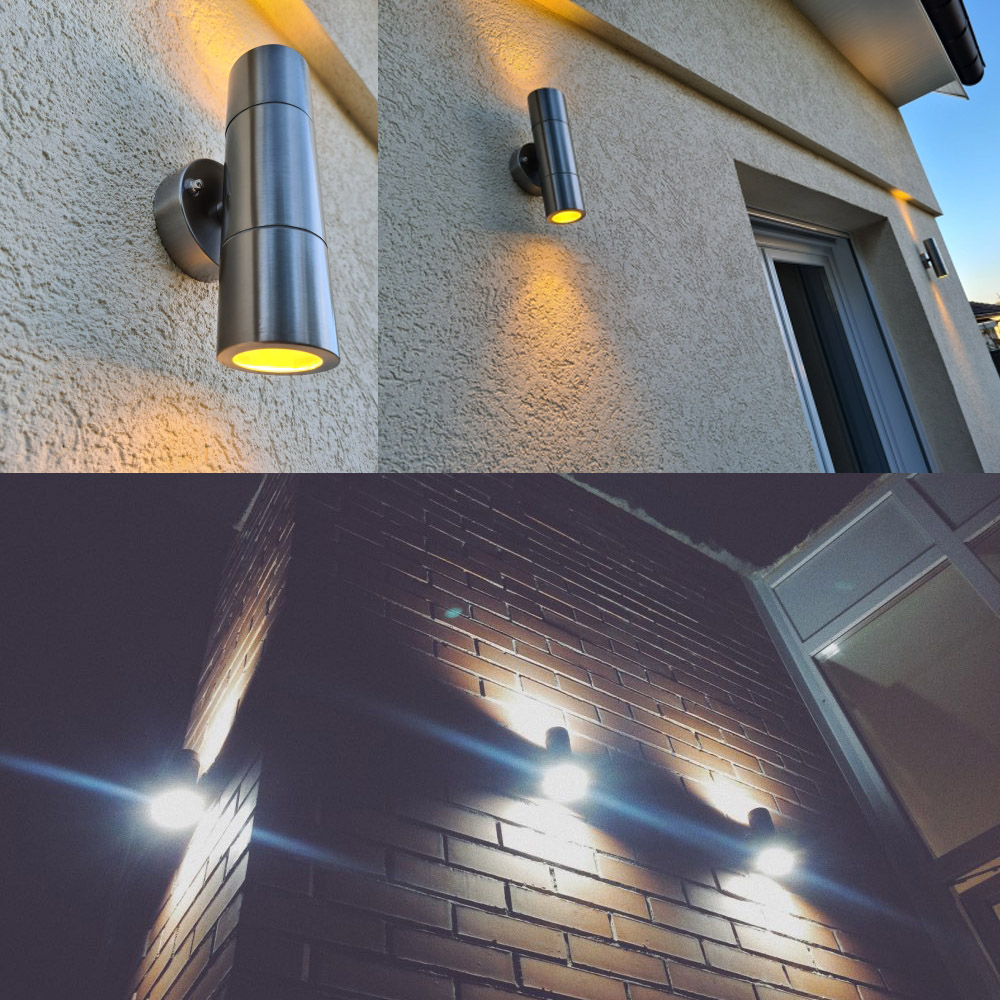 Rustfritt stål ledet vegglampe utendørs ledet vegglampe opp og ned verandalys ledet 10w brakett lampe (til side 5w)