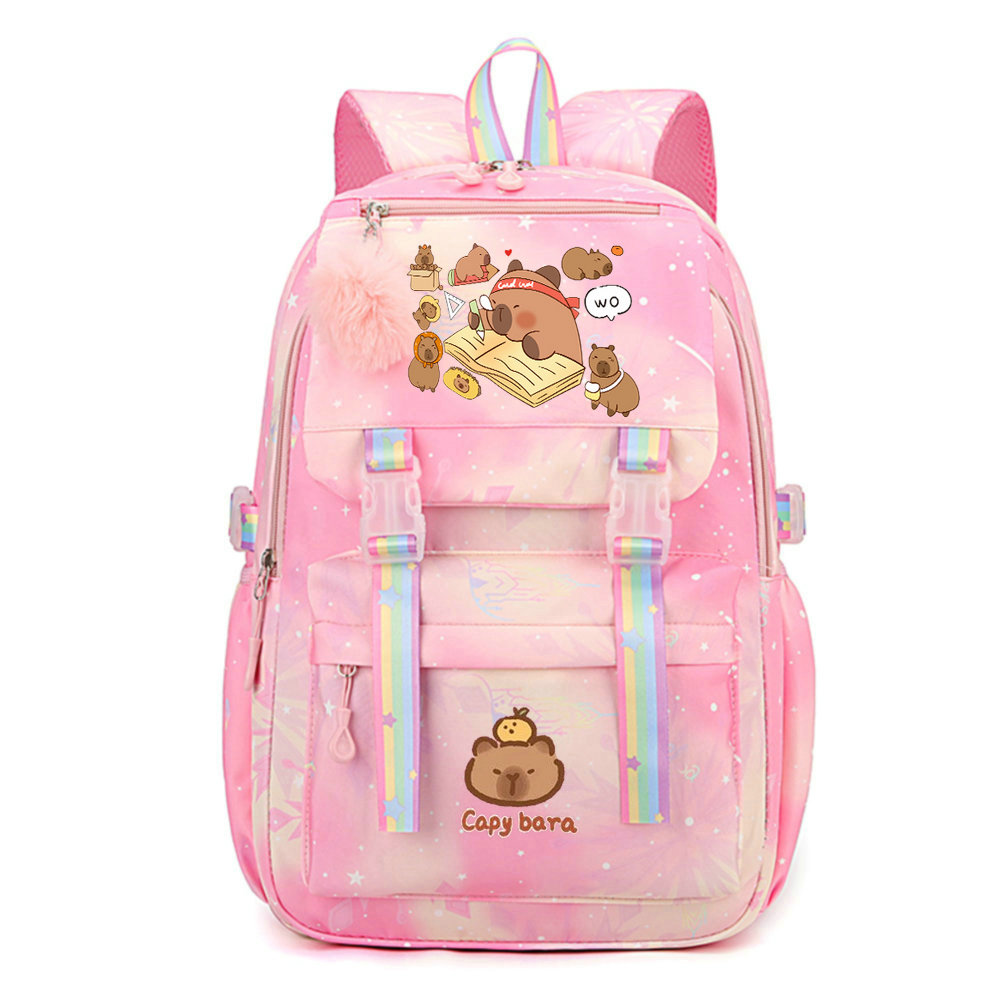 capibara Mochila Feminina capibara Zaino per bambini Borse da scuola Zaino per computer portatile per ragazze adolescenti Zaini da viaggio per donna: nero