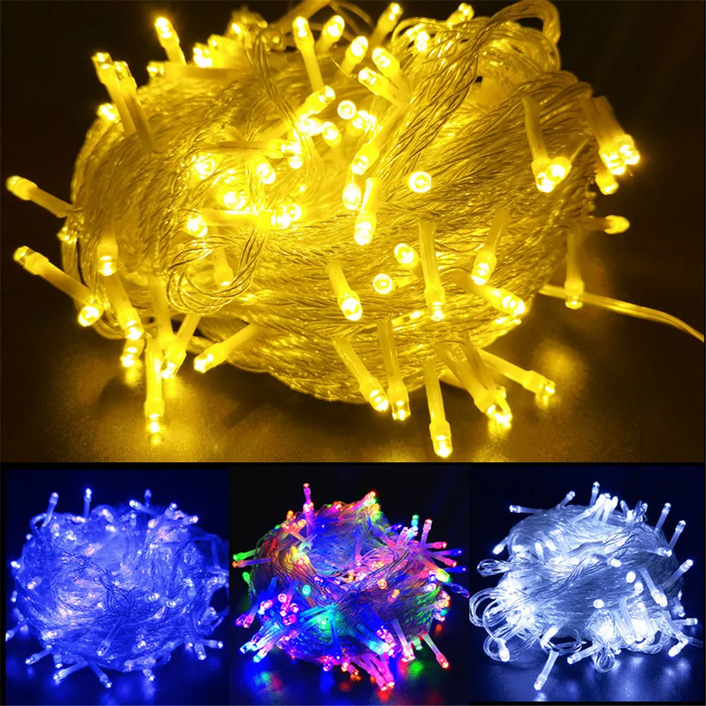 2025 10/20M enchufe de la UE guirnalda de Navidad luz LED cuerdas luz exterior para árbol de Navidad boda Año luz de vacaciones