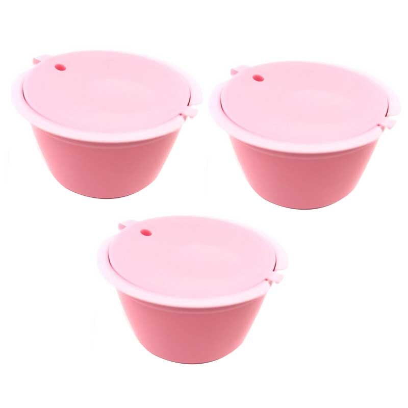3pcs/pack use 150times Dolce Gusto Coffee Capsule Plastic Capsule Refillable Reusable Compatible with Nescafe Dolce Gusto refill: Pink