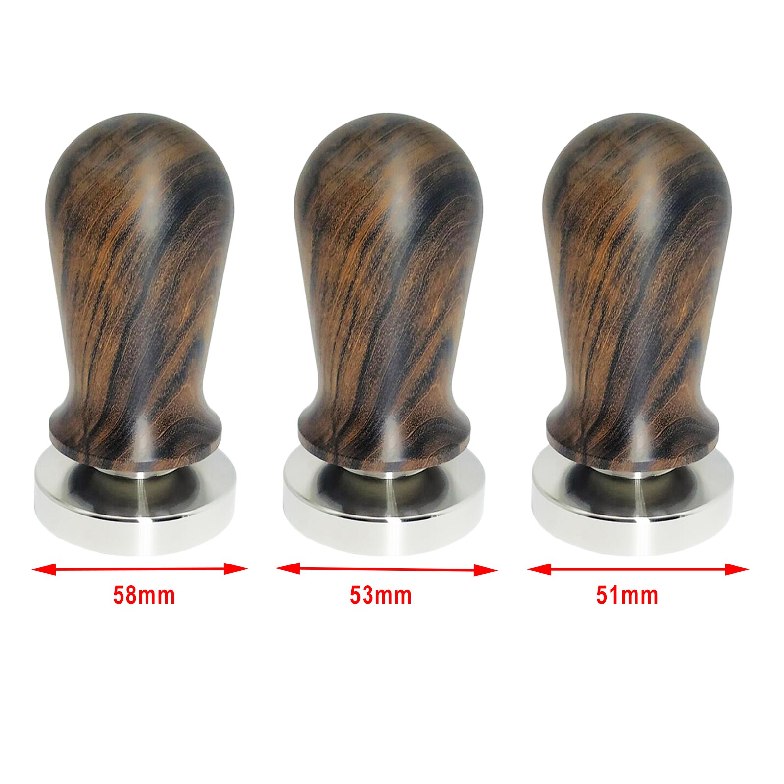 Espresso Coffee Tamper 51-58mm Flat Base Hande made Solid Wood Handle