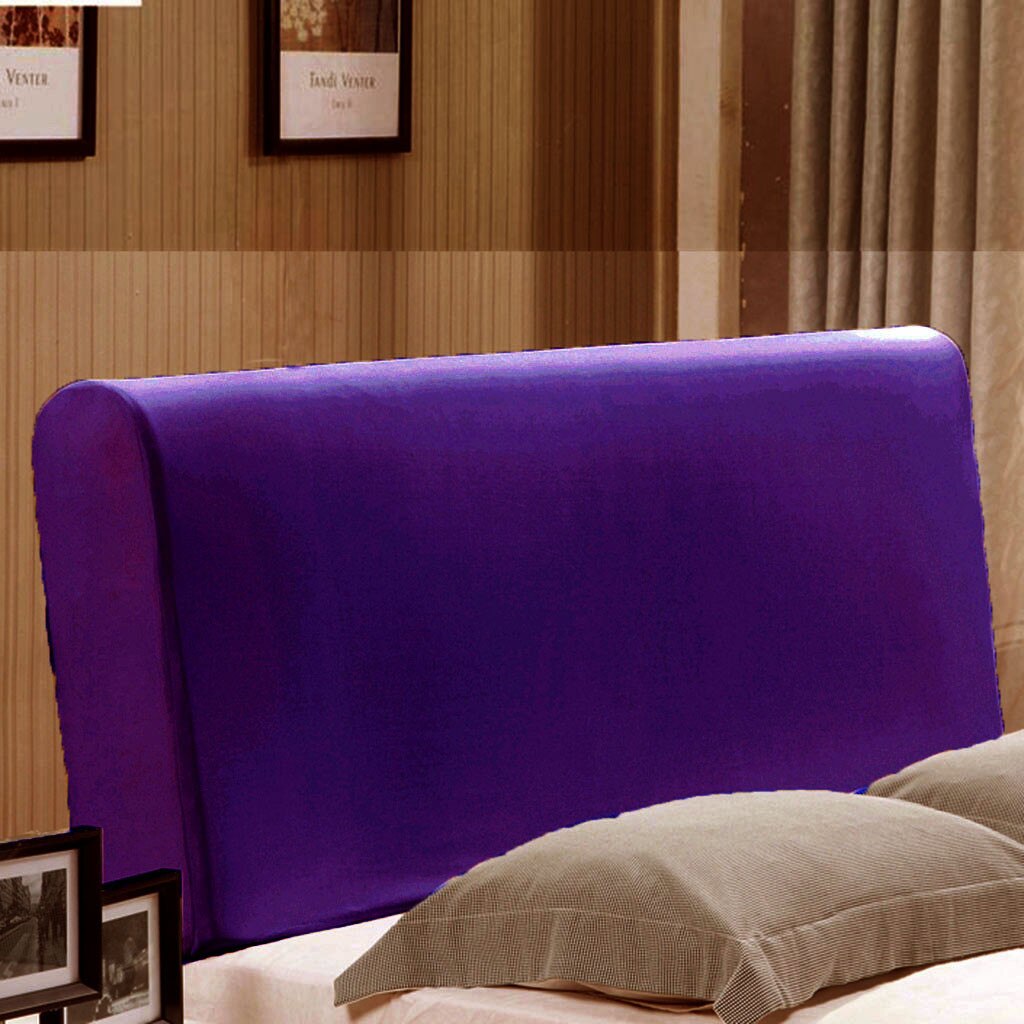 Seng hovedgavel slipcover protector seng dekoration stretch ensfarvet støvtæt betræk vaskbar  - 78.7. l  x 31.5. w