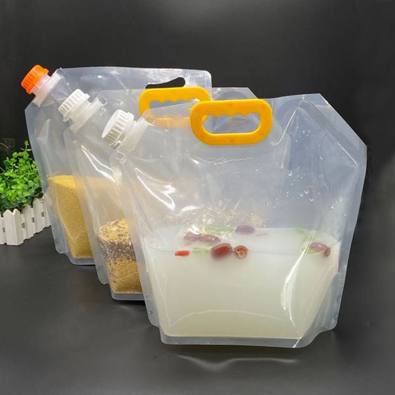 1-3L Faltbare Bier Tasche Transparent Stand-Up Kunststoff Saft Milch Verpackung Bag Outdoor Camping Wandern Tragbare Wasser Taschen