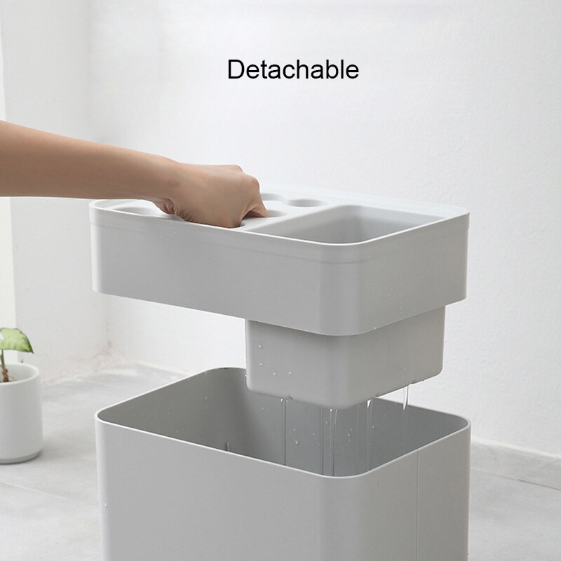 Porte-parapluie autoportant à 15 grilles avec bac d&#39;égouttage, panier de rangement pour l&#39;intérieur, permettant de gagner de l&#39;espace, pour l&#39;entrée du bureau et de la maison