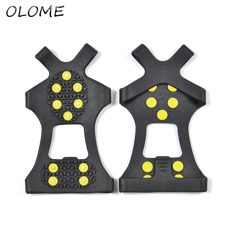 10 dubbar sml xl xxl universal utomhus säkerhet anti-slip snö is klättring sko spikar grepp stegjärn klossar överskor