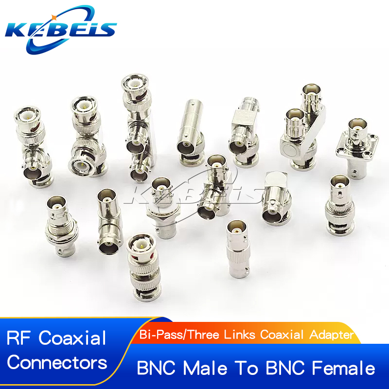 Conector BNC Q9 a BNC macho y hembra, Conector de ángulo recto de 90 grados, tipo T, divisor de 3 vías y 4 vías, adaptador RF doble macho y hembra, 1 piezas