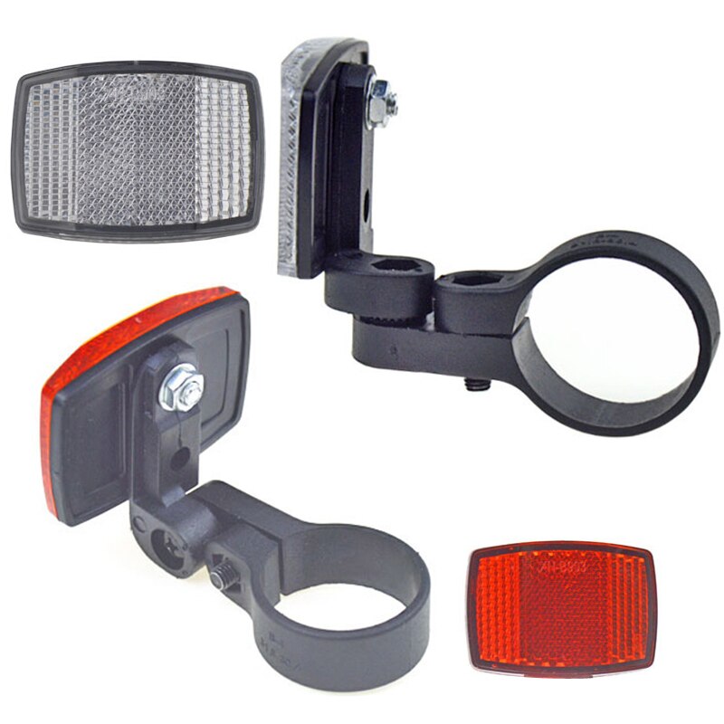 Vakmanschap Fiets Reflectoren Voor & Achter Set Mountainbike Nacht Waarschuwing Plastic Plaat Fiets Accessoire Eenvoudige Installatie