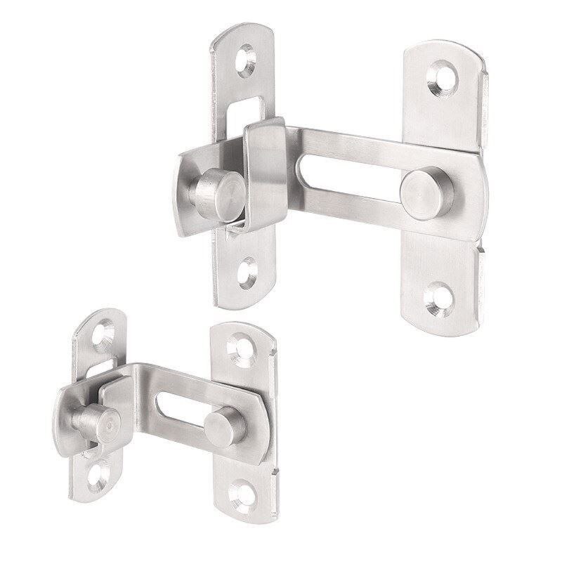 Stainless Steel Right Angle Locking Latch Sliding Barn Door Lock Doors Windows Safety Security Home Anti-Theft Guard 4XFD