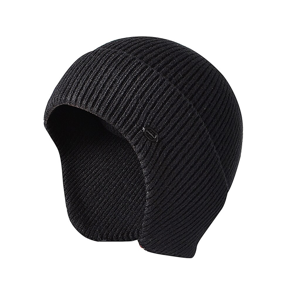 Czapki męska czapka zimowa damska czapka z dzianiny na czapkę czapka męska czapka zimowa czapka Gorro gruba ciepła czapka z daszkiem bez futra czapka męska: czarny