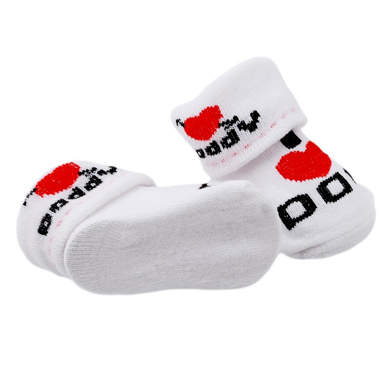 Baby Socken Gummi Slip-beständig Boden Socken Love Dad Liebe Mama Cartoon Kinder Socken Für Mädchen Jungen