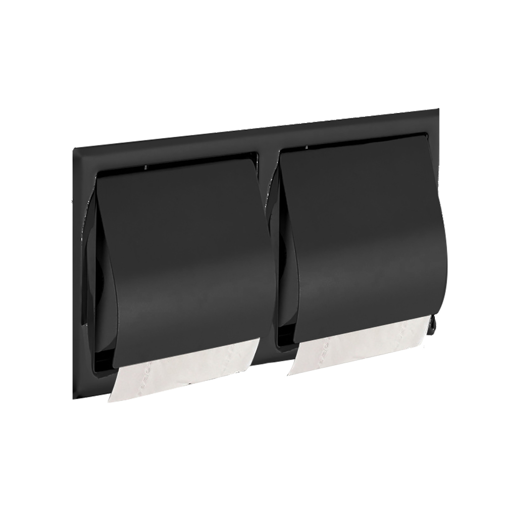 Soporte de papel para construcción de Hotel, doble soporte de acero inoxidable 304, para rollo de papel higiénico de pared, toallero oculto integrado